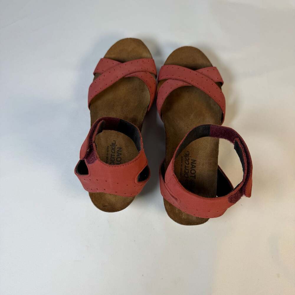 Naot Wand Red Suede Wedge Sandals EU 40 Comfort Ankle Strap Orthopedic - Picture 7 of 9